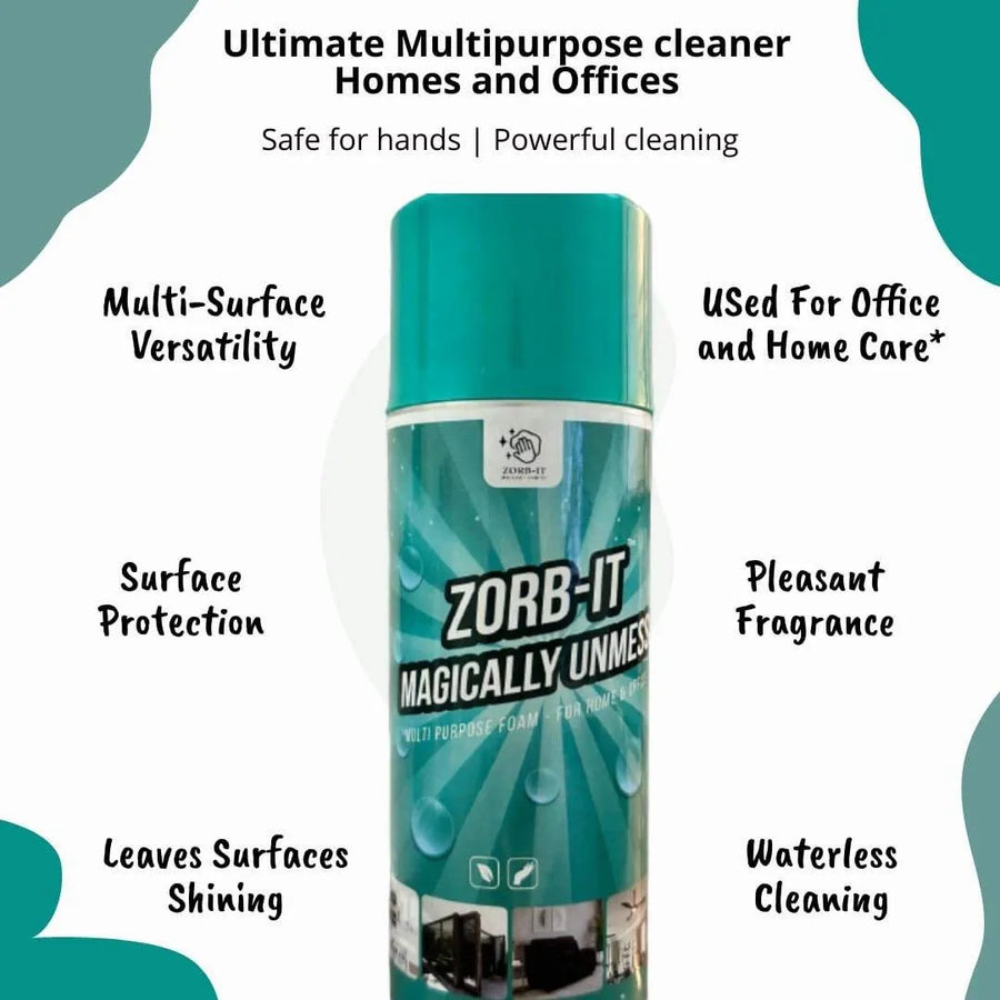 Foam Cleaner All Purpose | Upholstery| Wood| Metal| Glass| Shoes | Endless Uses | Plant Based | Chemical Free |