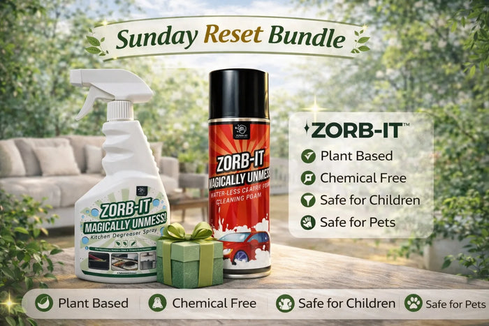 The Sunday Reset Bundle: Fresh Kitchen, Clean Ride | Ultimate Car Foam Cleaner| Kitchen Degreaser| 33% Off