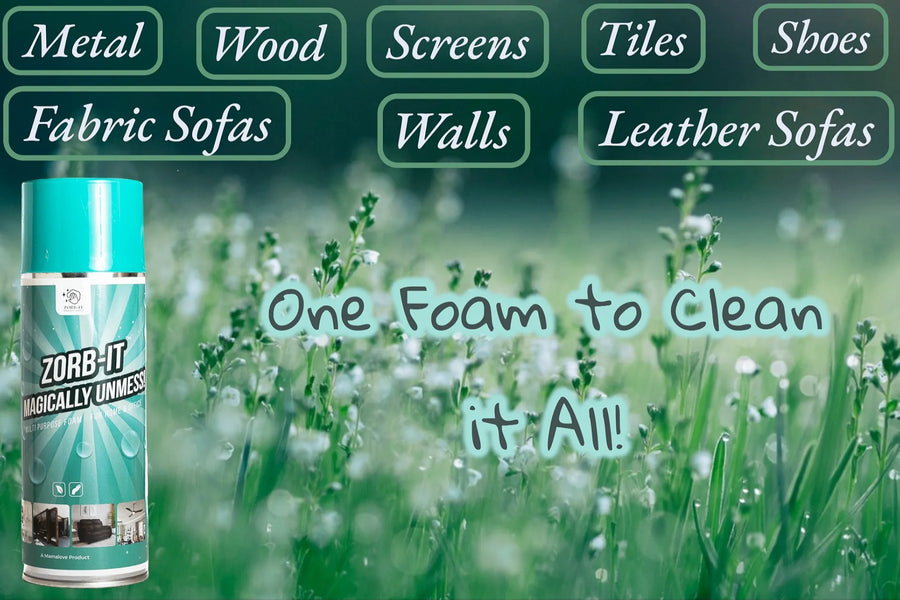 Foam Cleaner All Purpose | Upholstery| Wood| Metal| Glass| Shoes | Endless Uses | Plant Based | Chemical Free |
