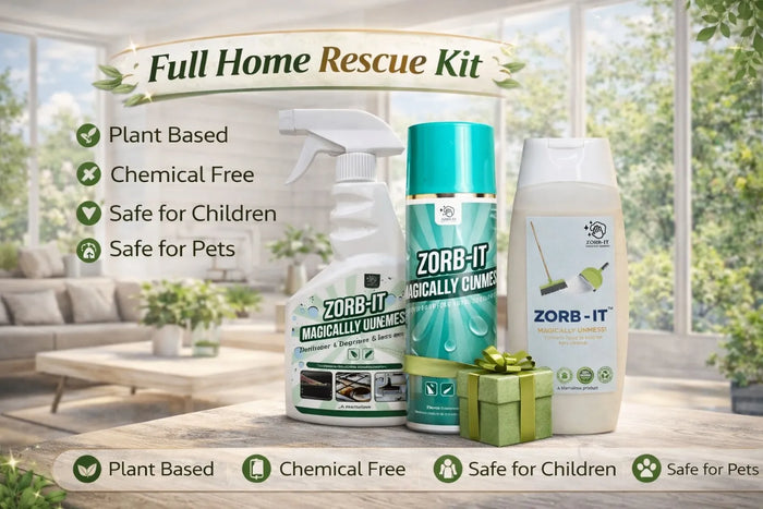 The Full Home Rescue Kit: Your All-in-One Clean Sanctuary | Kitchen Degreaser | Multipurpose Foam Cleaner | Liquid Absorbing Powder | 30% Off